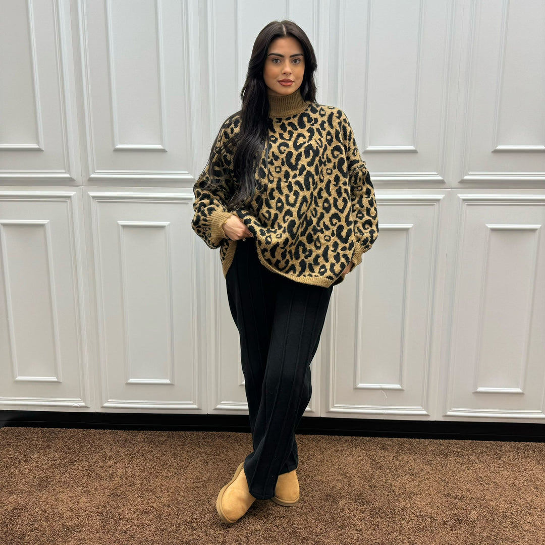 Pullover In Yours Gro En Gr En In Grau Mit Leoprint 2025